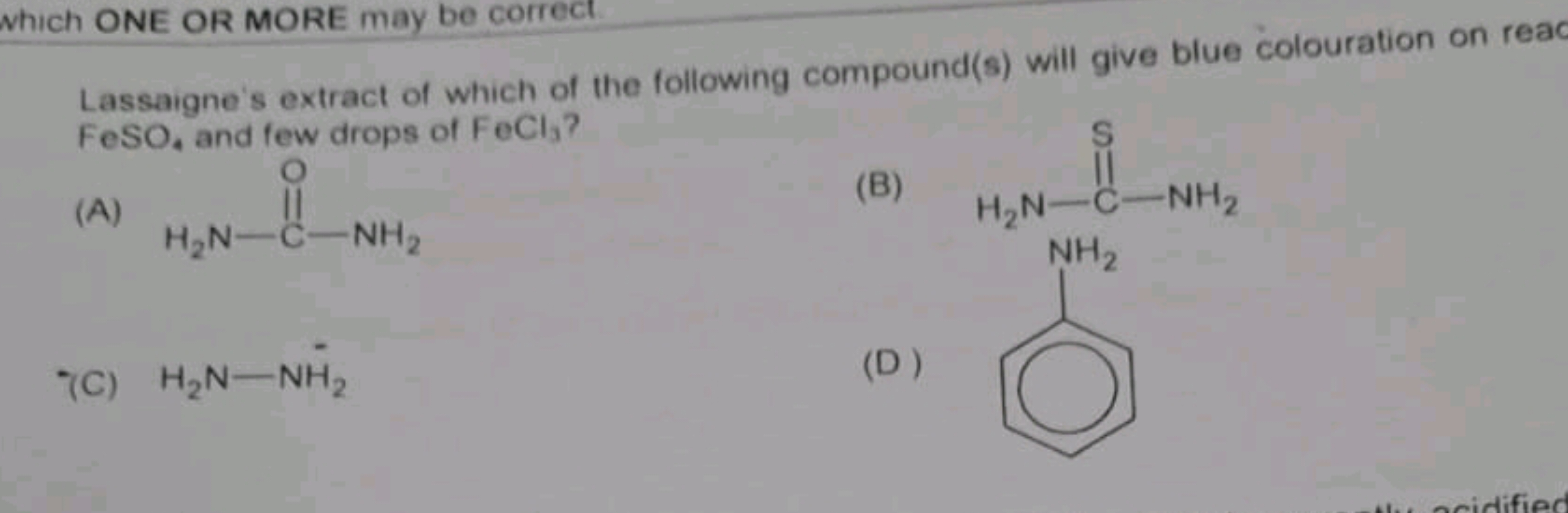 Lassaigne's extract of which of the following compound(s) will give bl