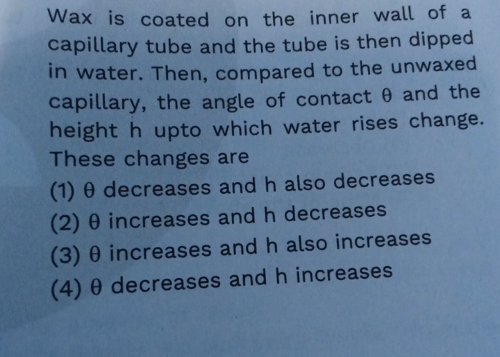 Wax is coated on the inner wall of a capillary tube and the tube is th