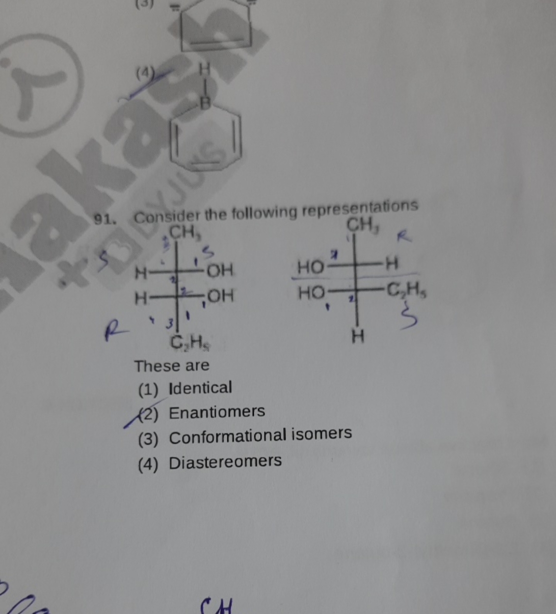 CB1C=CC=CC=C1 91. Consider the following representations C=CC(C)C(O)C(