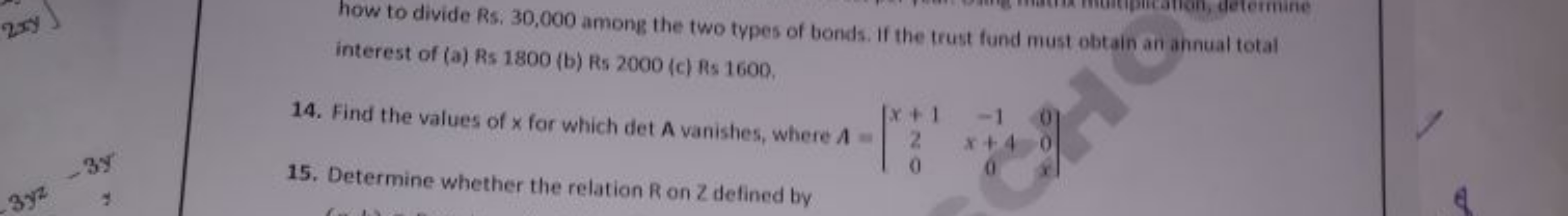 how to divide Rs: 30,000 among the two types of bonds. If the trust fu