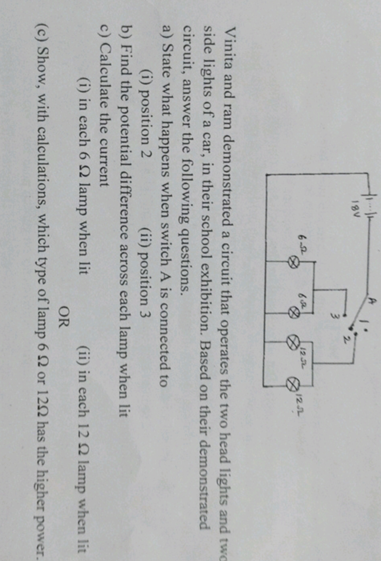 Vinita and ram demonstrated a circuit that operates the two head light