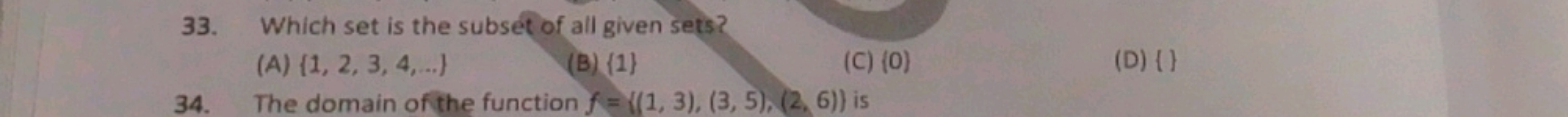 Which set is the subset of all given sets?