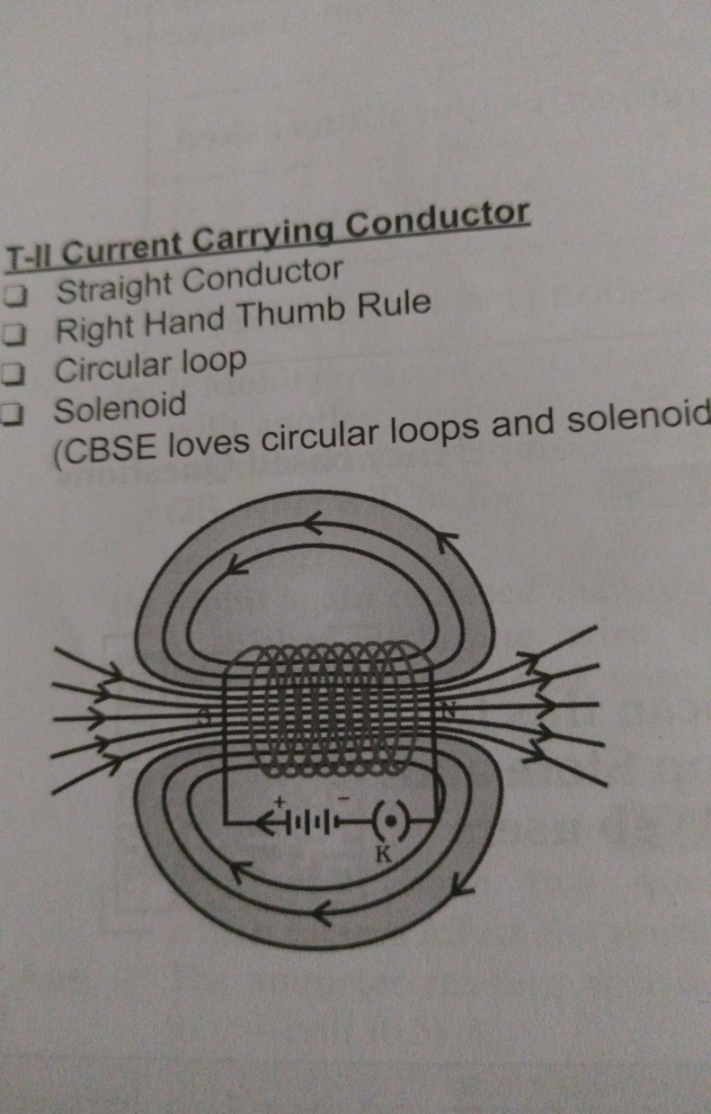 T-1l Current Carrying Conductor
Straight Conductor
Right Hand Thumb Ru