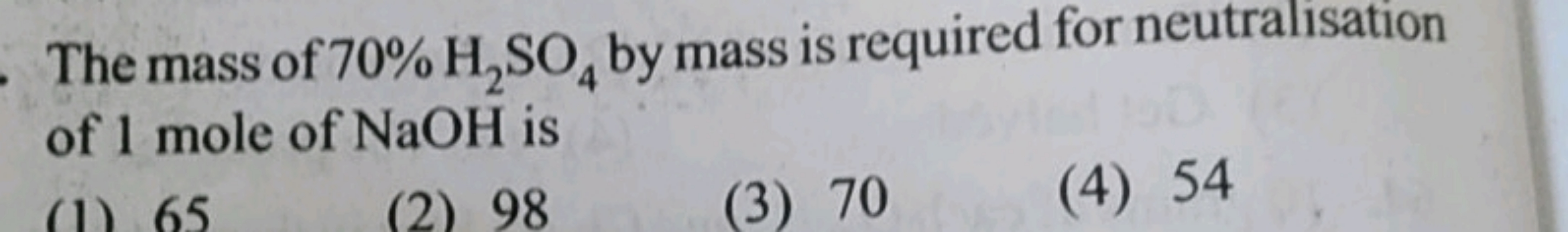 of 1 mole of NaOH is