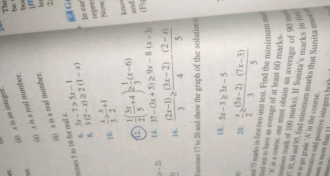 (ii) x is an integer.
(ii) x is a real number.
(ii) x is a real number