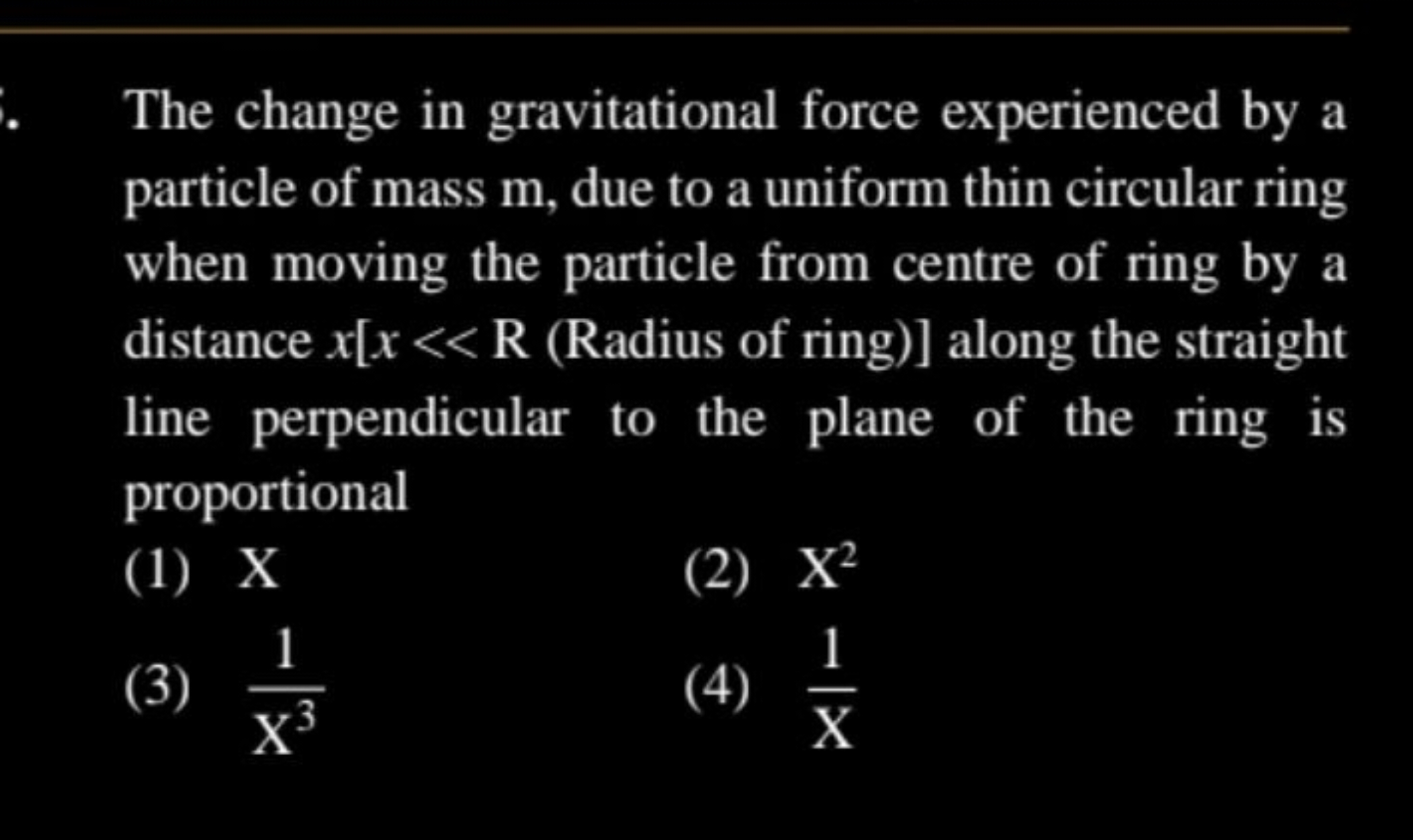 The change in gravitational force experienced by a particle of mass m,