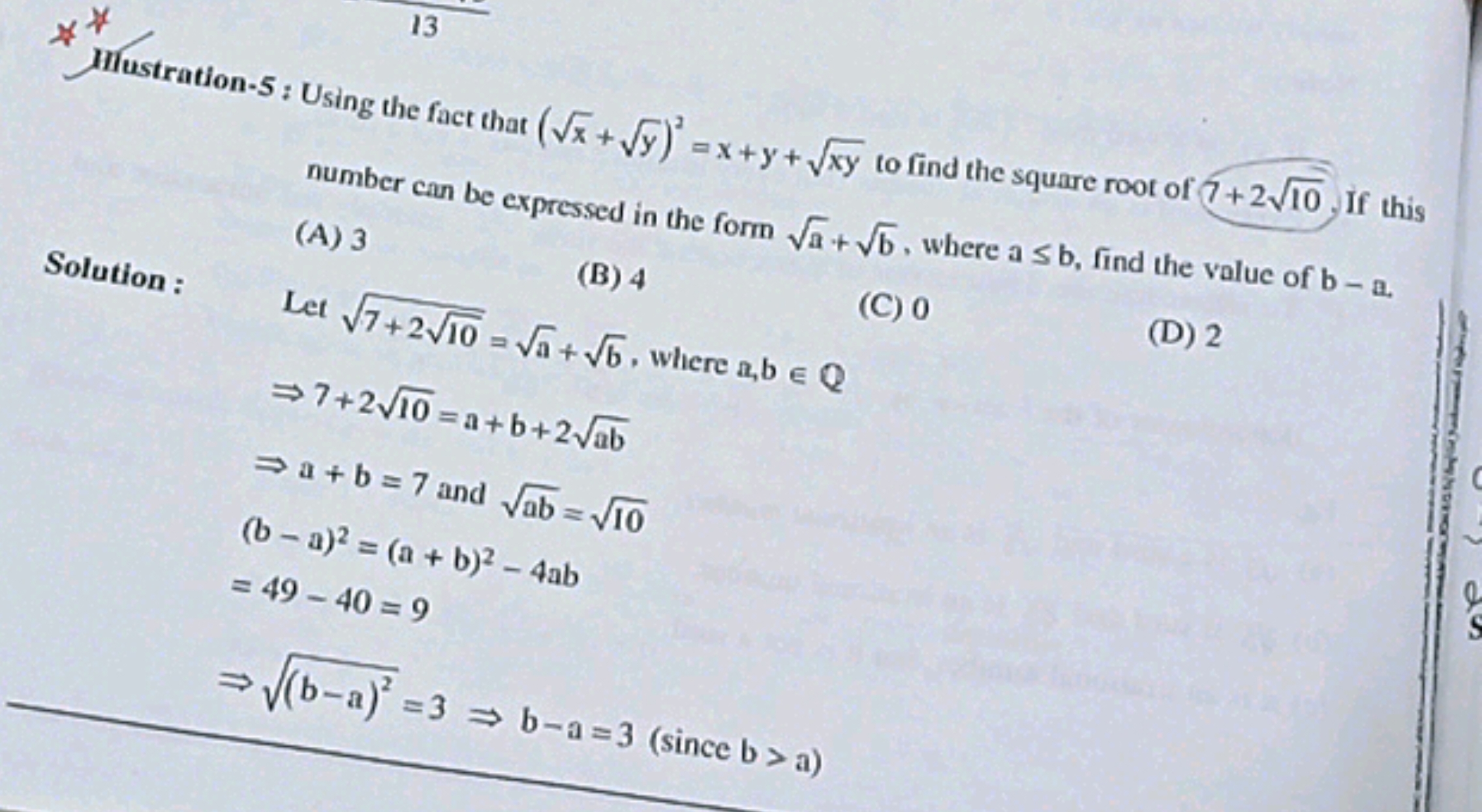 13 Mustration-5: Using the fact that (x​+y​)2=x+y+xy​ to find the squa