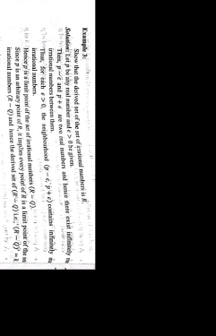 Example 3 i
Show that the derived set of the set of irrational numbers