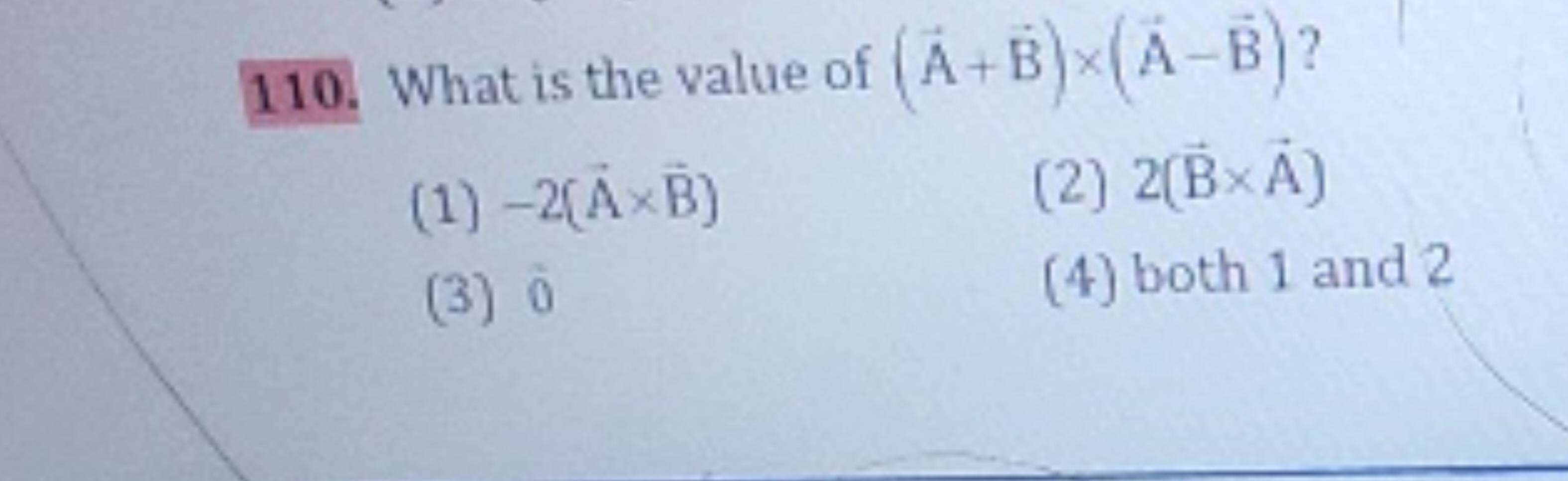 What is the value of (A˙+B˙)×(A˙−B˙) ?