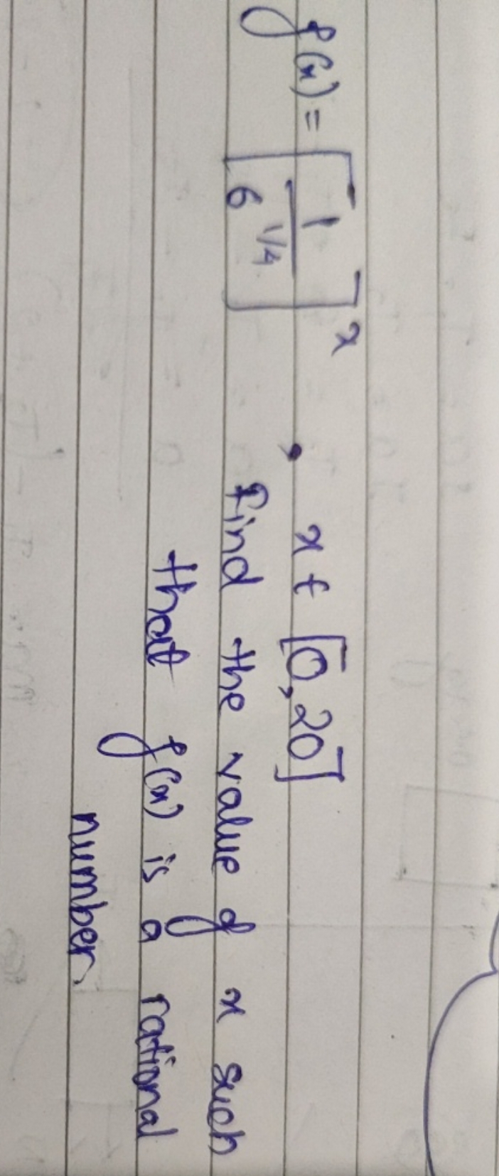 \[
f(x)=\left[\frac{1}{6^{1 / 4}}\right]^{x} \text {, } x \in[0,20]
\]