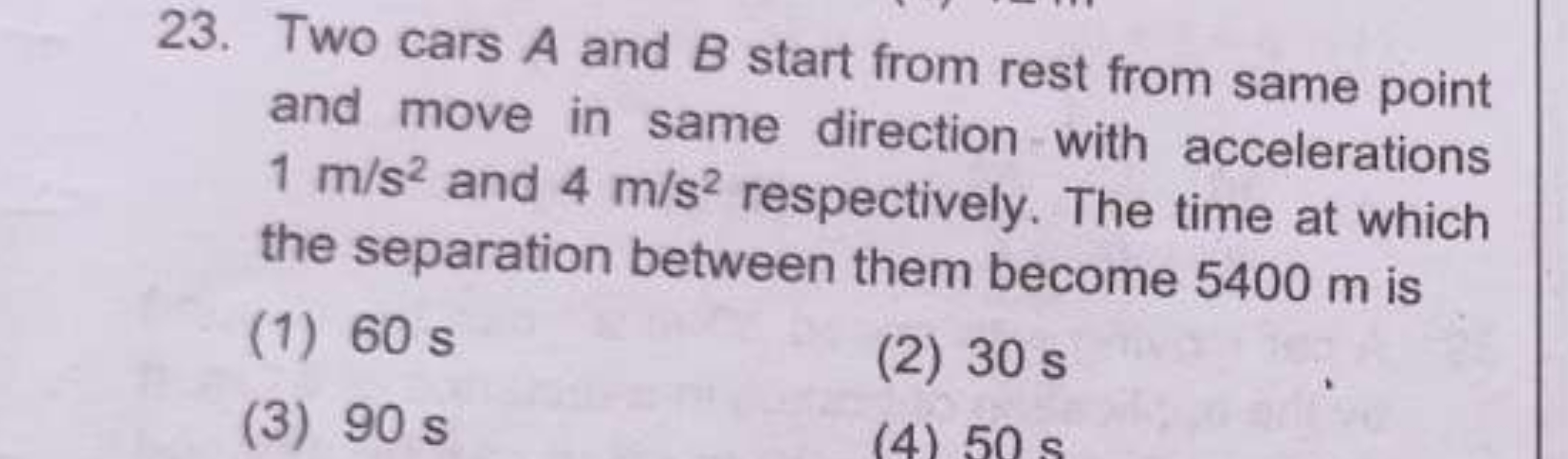 Two cars A and B start from rest from same point and move in same dire