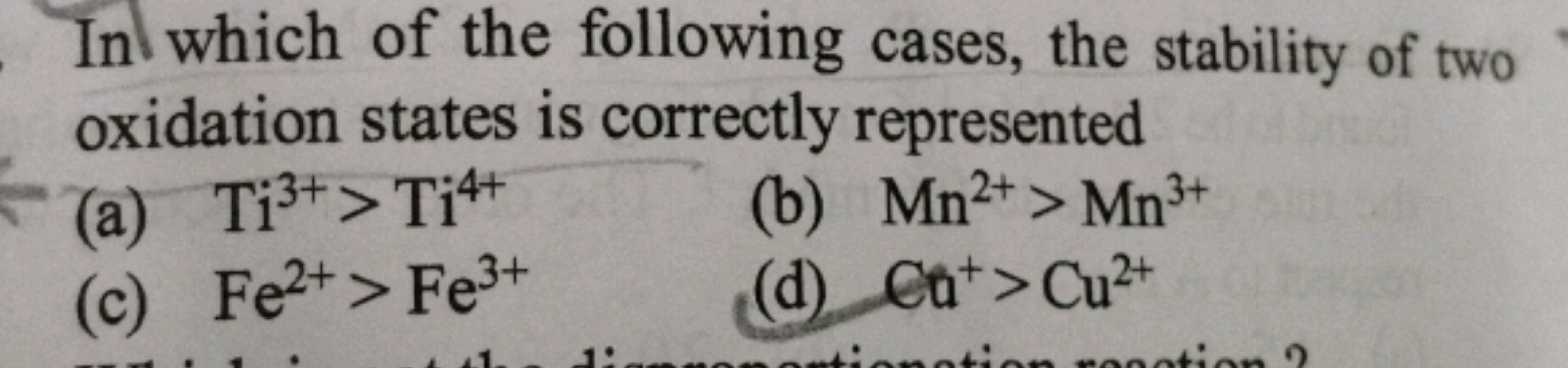 In which of the following cases, the stability of two oxidation states