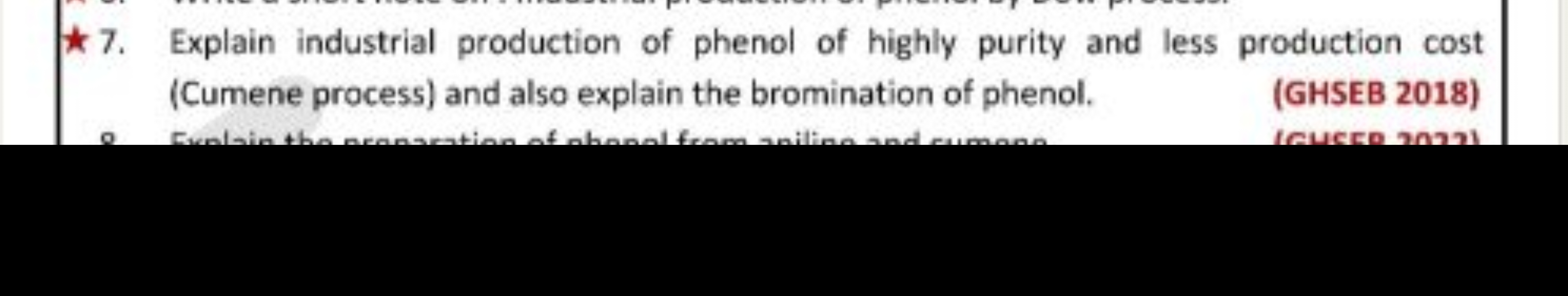 7. Explain industrial production of phenol of highly purity and less p