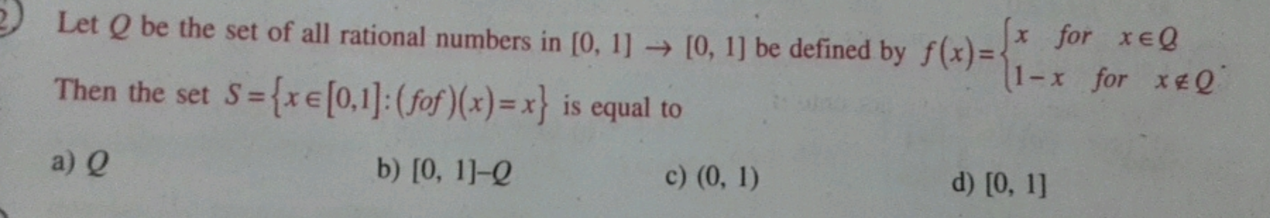 Then the set S={x∈[0,1]:(f∘f)(x)=x} is equal to
