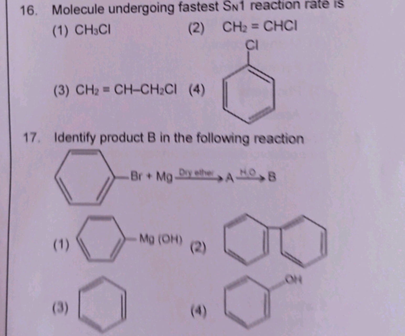 Molecule undergoing fastest SN​1 reaction rate is