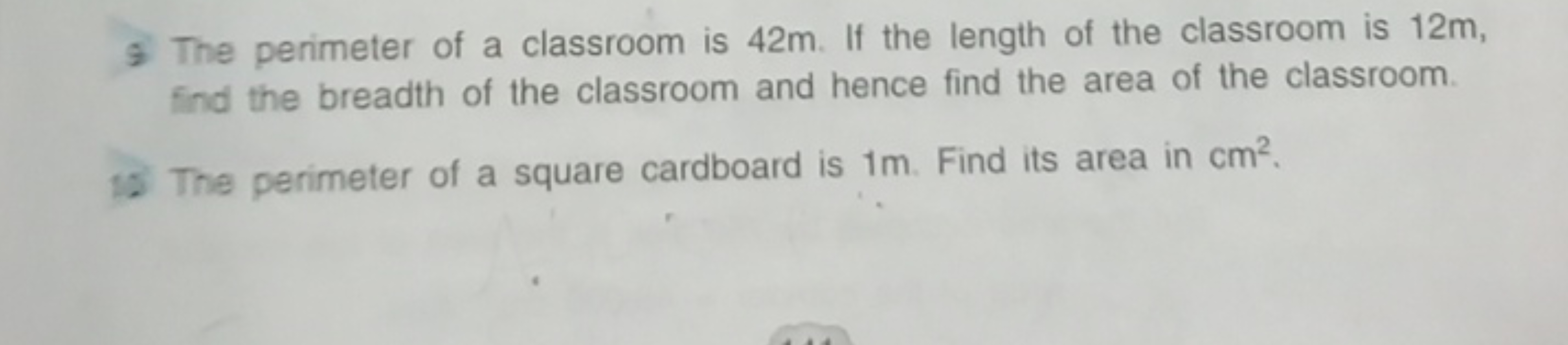 s The perimeter of a classroom is 42 m. If the length of the classroom