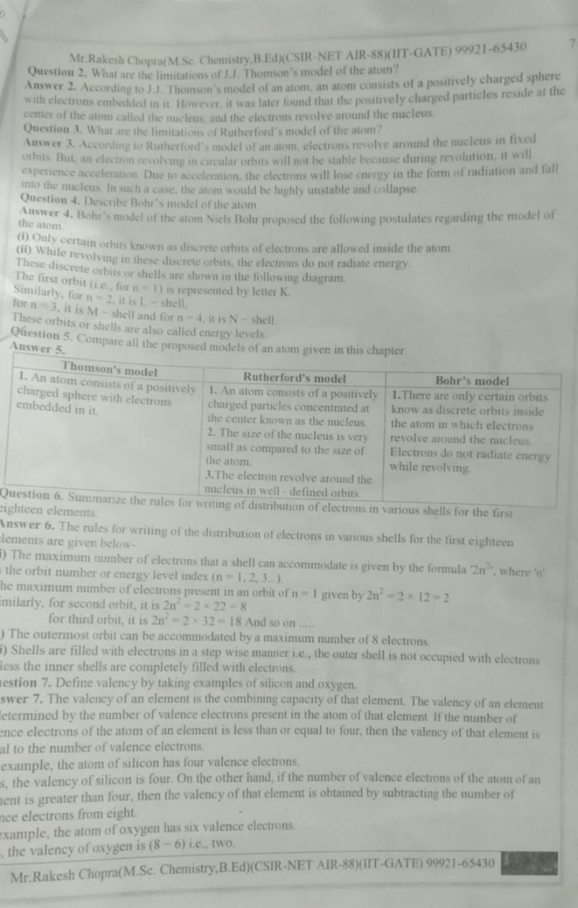 Mr.Rakesh Chopra(M.Se. Chemistry,B.Ed)(CSIR-NET AIR-88)(IIT-GATE) 9992