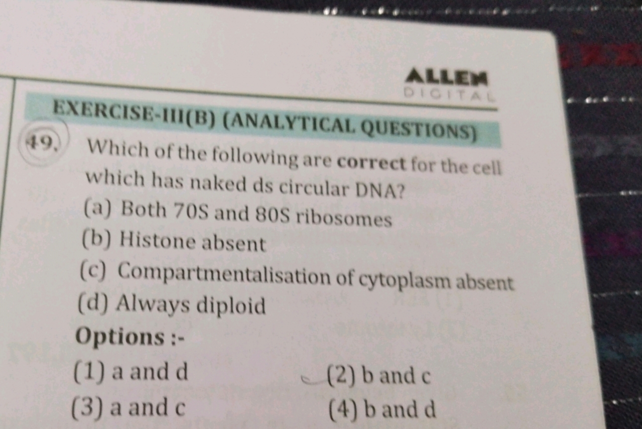 ALten EXERCISE-III(B) (ANALYTICAL. QUESTIONS) 49. Which of the followi