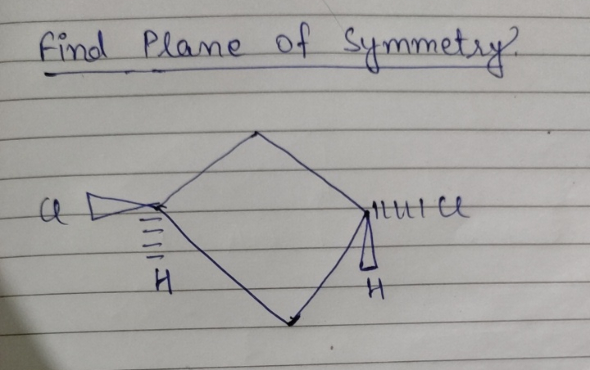 Find Plane of Symmetry?
