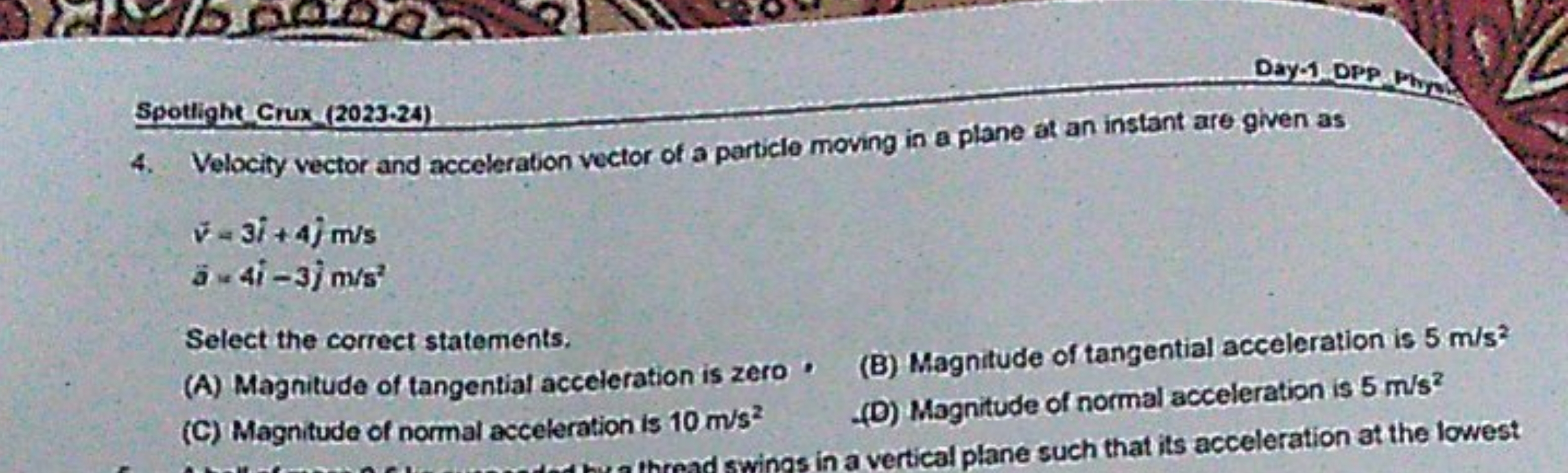 Spottight Grux_(2023.24) Day-1.0Pp 4. Velocity vector and acceleration