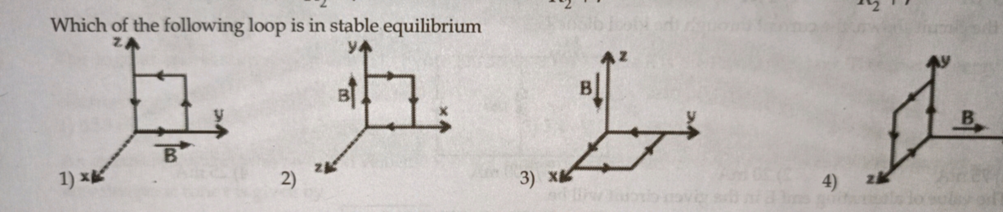Which of the following loop is in stable equilibrium
2)
3)
4) 2i
