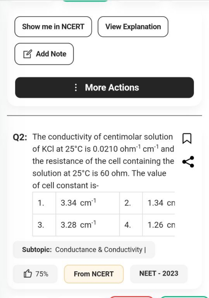 Show me in NCERT
View Explanation
Add Note
More Actions

Q2: The condu