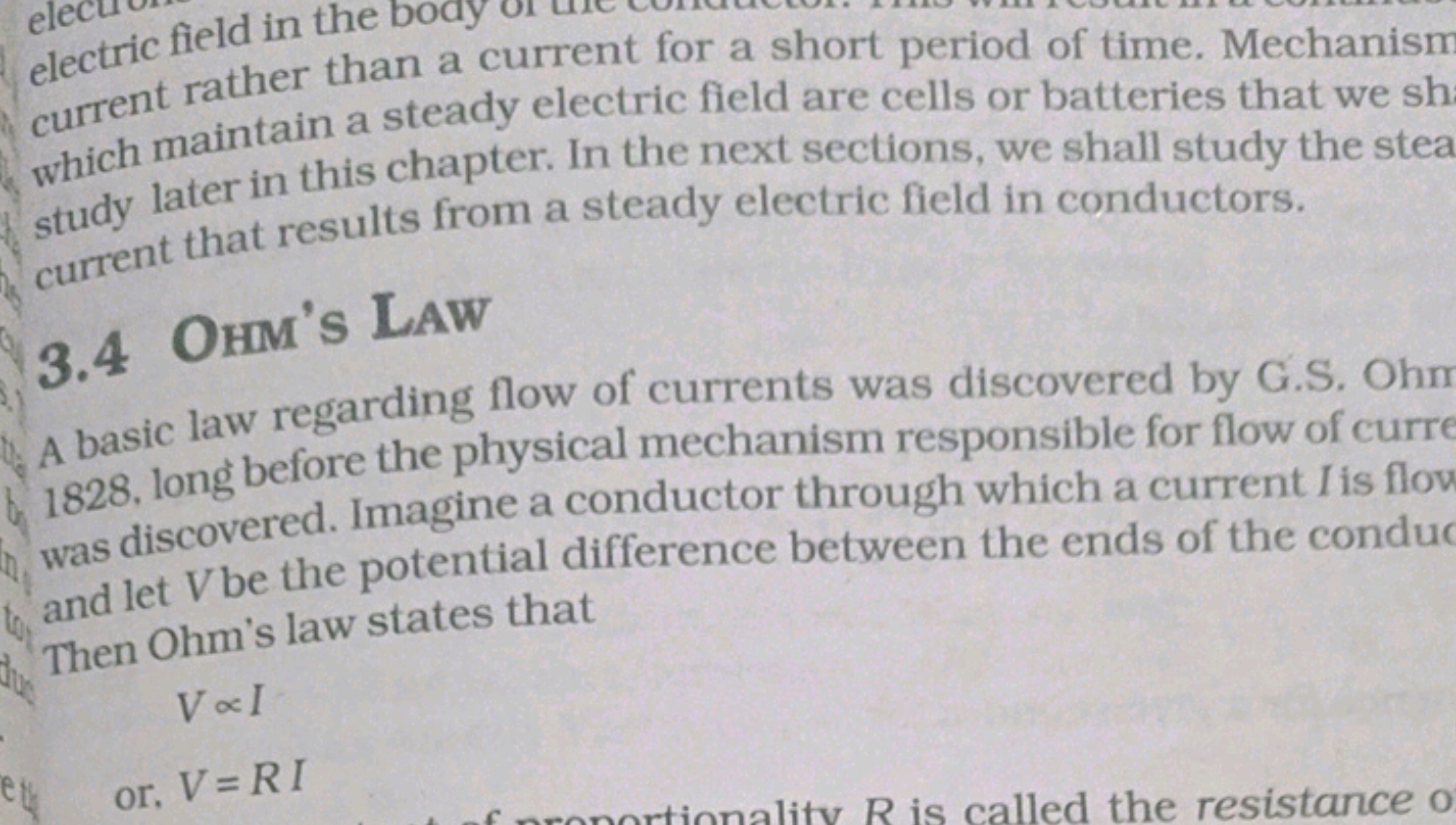 electric field in the current rather than a current for a short period