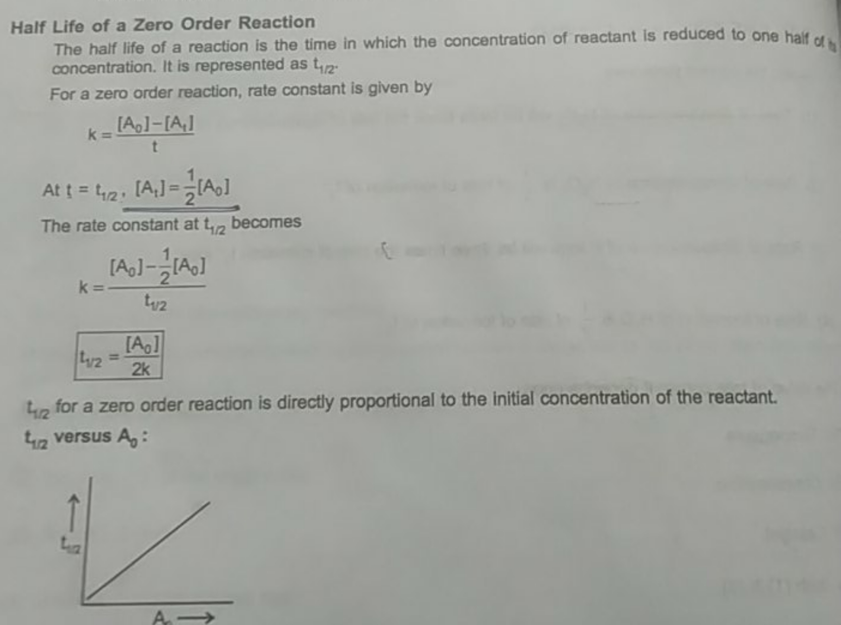 Half Life of a Zero Order Reaction
The half life of a reaction is the 