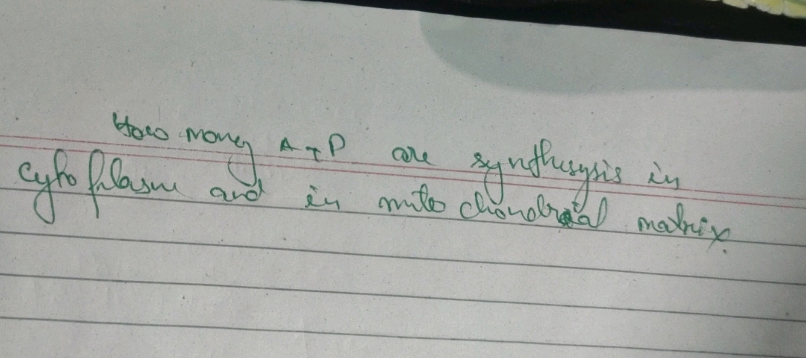 How mone A,P are synthesysis in
cypofilasm and in mito chondral mabrix