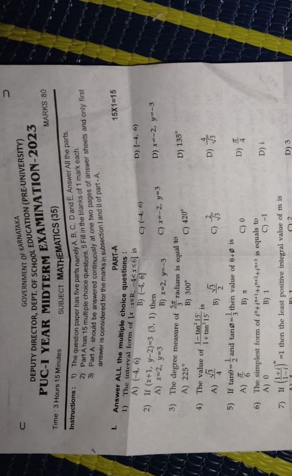  The degree measure of 35π​ radians is equal to