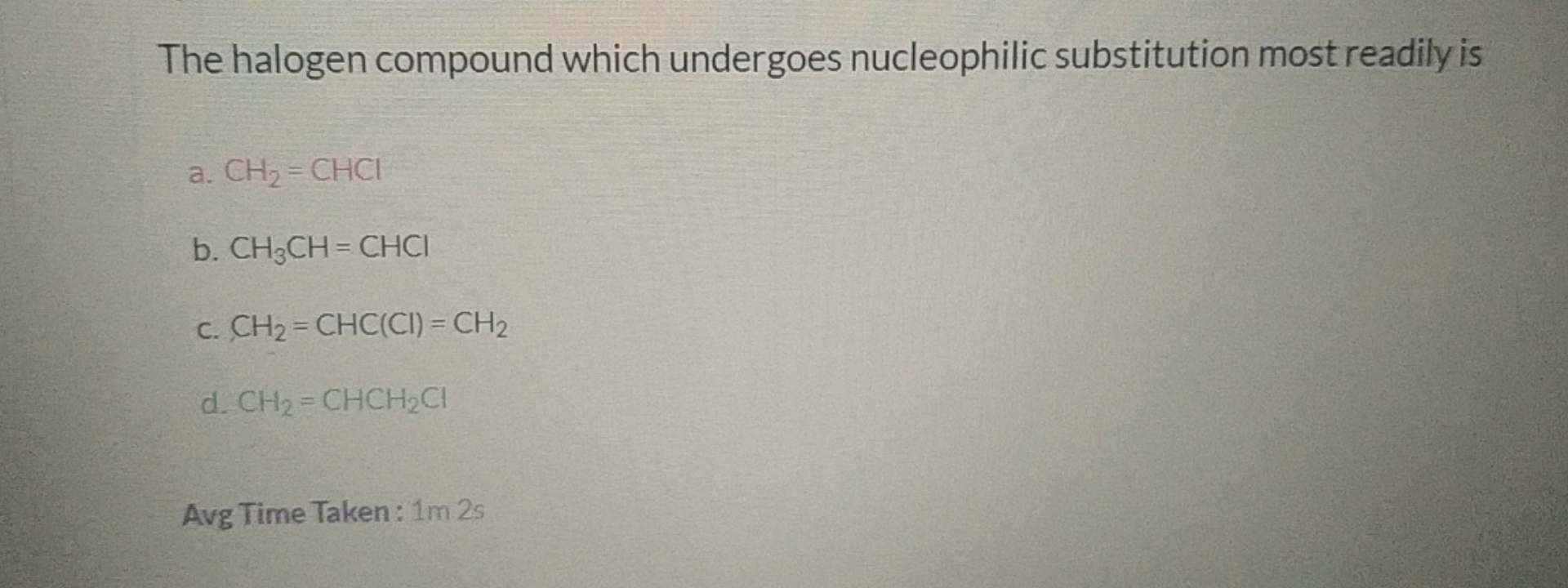 The halogen compound which undergoes nucleophilic substitution most re