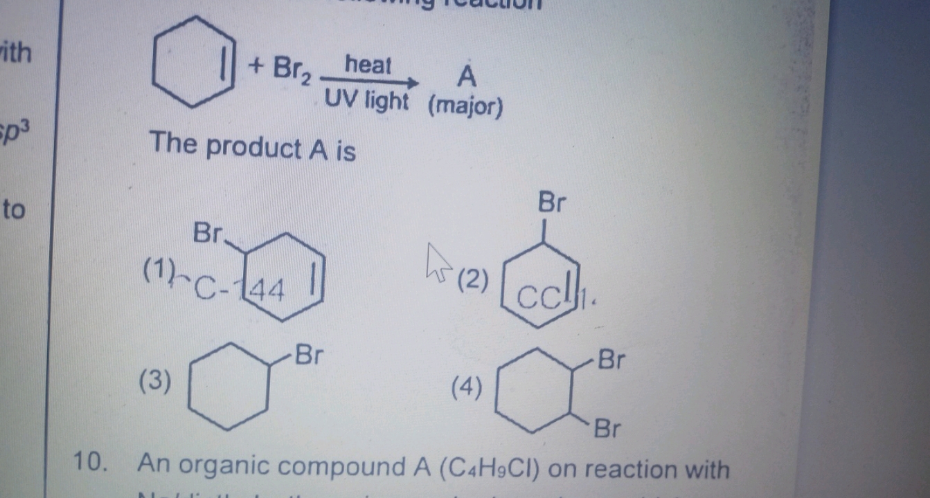 The product A is
C#CC1CC=CCC1Br