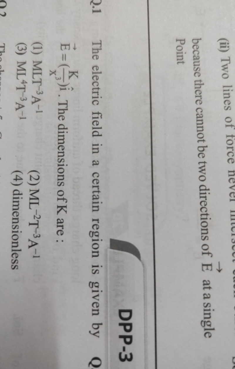 because there cannot be two directions of E at a single Point DPP-3 Th