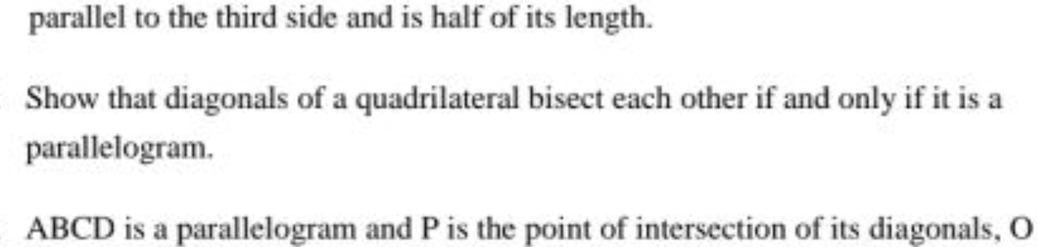 parallel to the third side and is half of its length.
Show that diagon