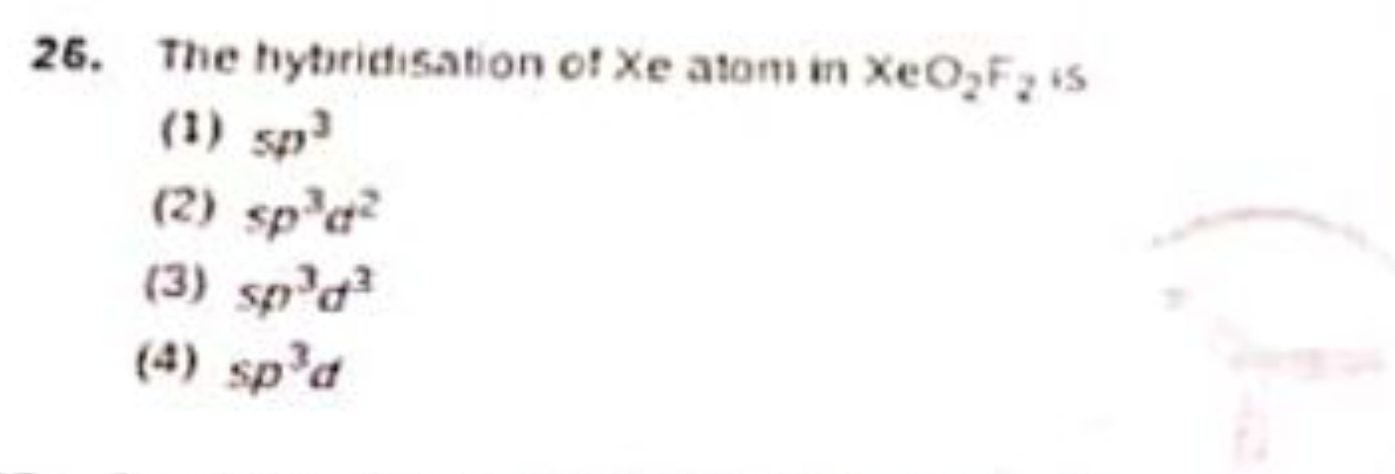 The hyturidisation of Xe atom in XeO2​ Fz​ is