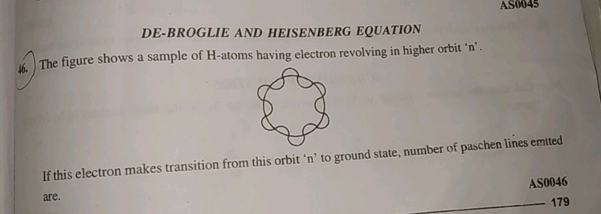 DE-BROGLIE AND HEISENBERG EQUATION
46. The figure shows a sample of H-