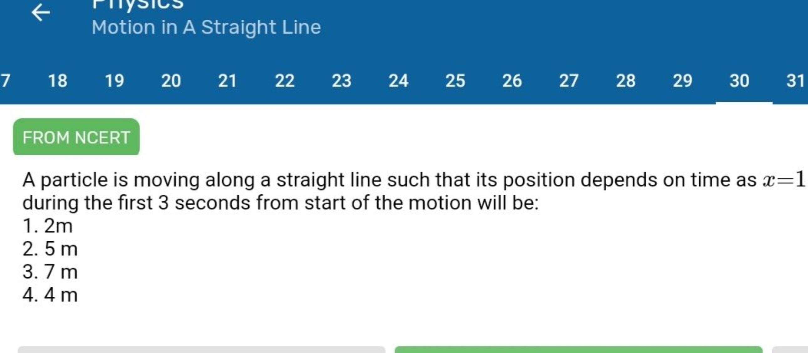 Motion in A Straight Line FROM NCERT A particle is moving along a stra