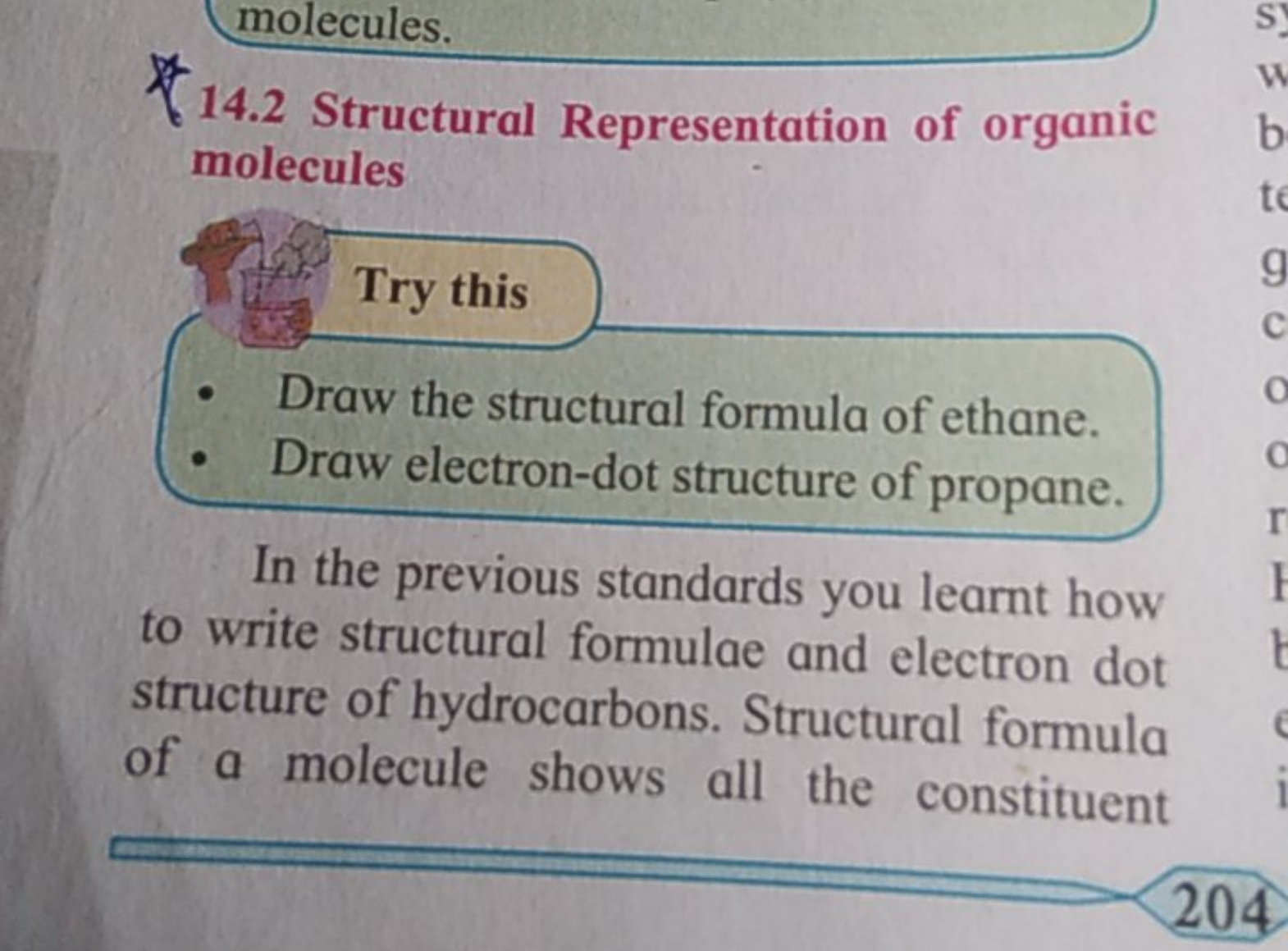 14.2 Structural Representation of organic molecules
Try this
- Draw th