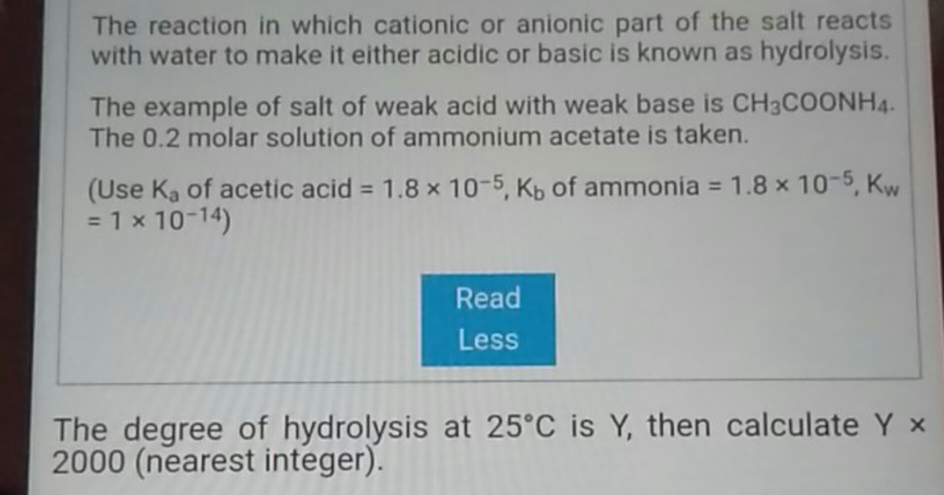 The reaction in which cationic or anionic part of the salt reacts with