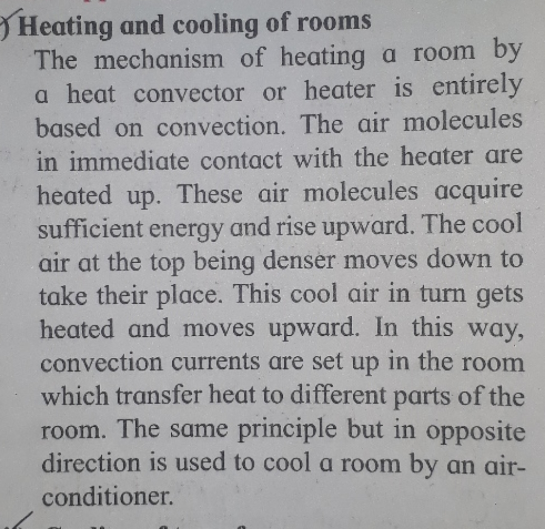 Heating and cooling of rooms
The mechanism of heating a room by a heat