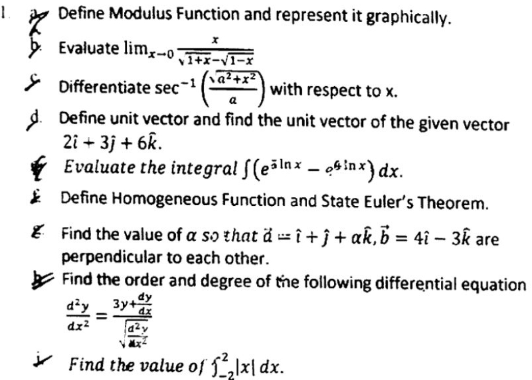 Define Modulus Function and represent it graphically.
5. Evaluate limx