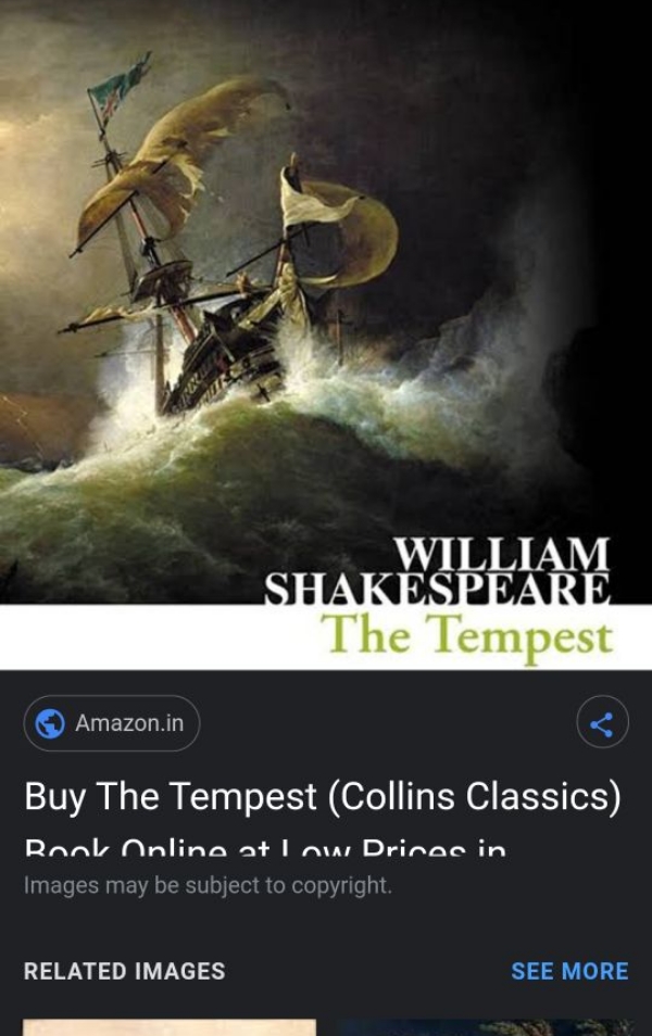 SHAKESDEAAR The Tempest
Amazon.in
Buy The Tempest (Collins Classics)
R