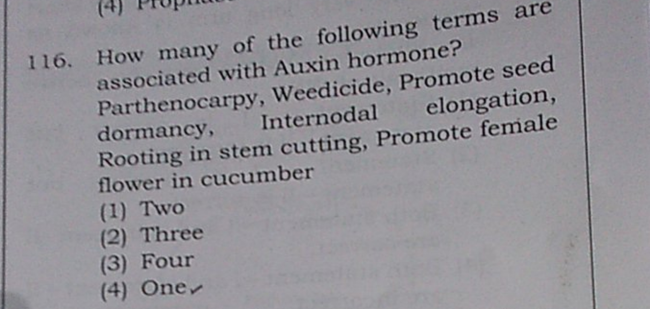 How many of the following terms are associated with Auxin hormone? Par