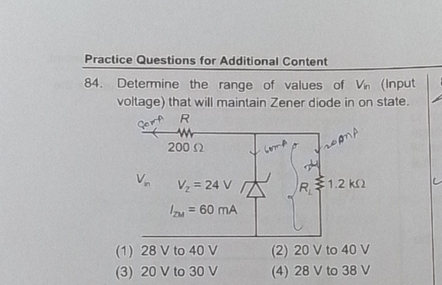 Practice Questions for Additional Content 84. Determine the range of v