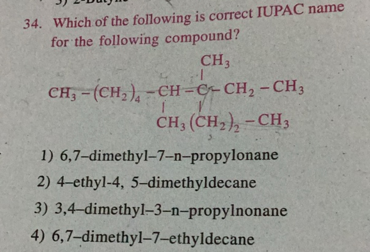 Which of the following is correct IUPAC name for the following compoun