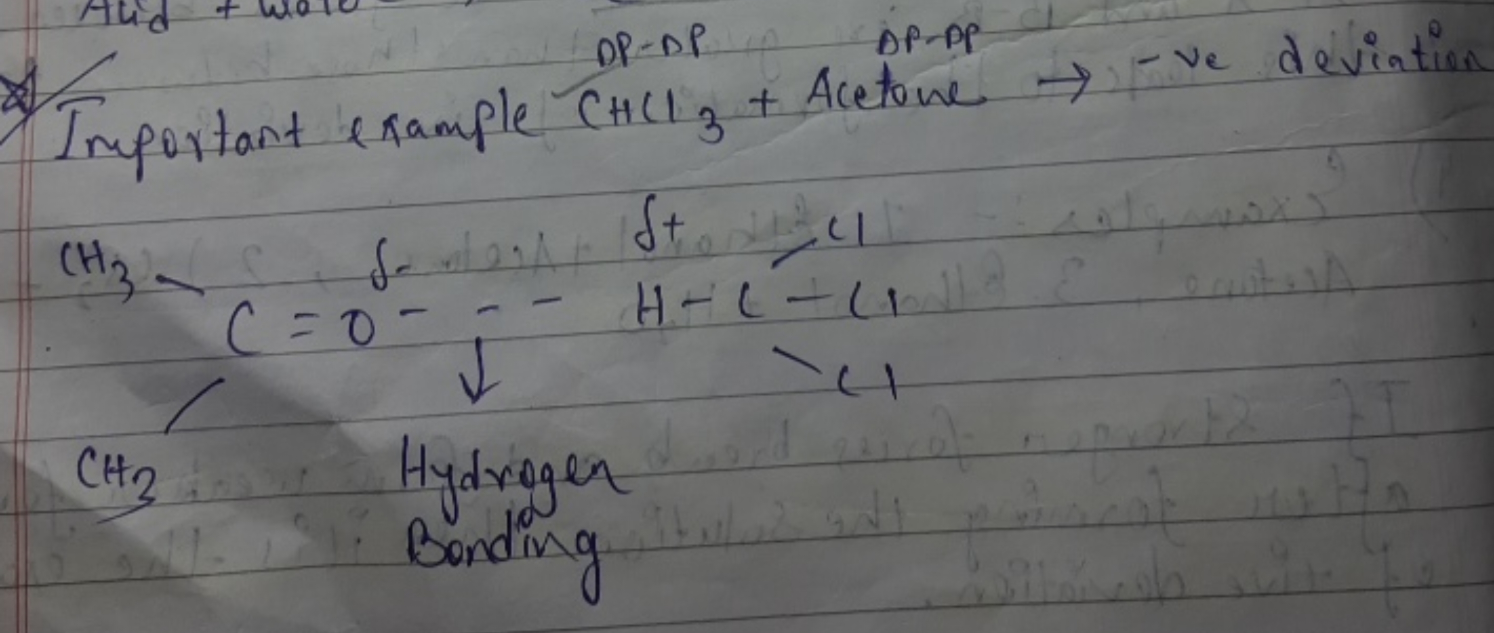 4) Important example CHClDP−DP​3​+A Acetone →-Ne deviation
CH2​ Hydrog