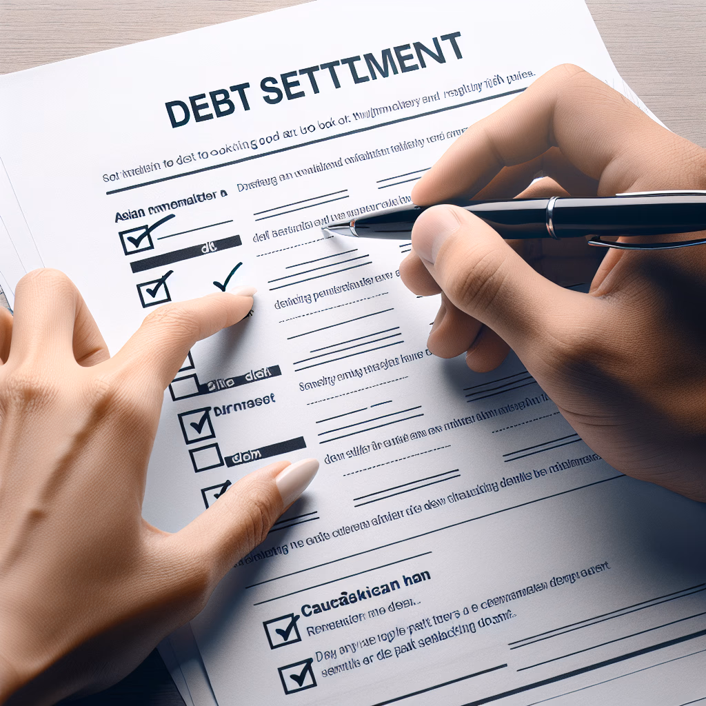 person checking off settled debts