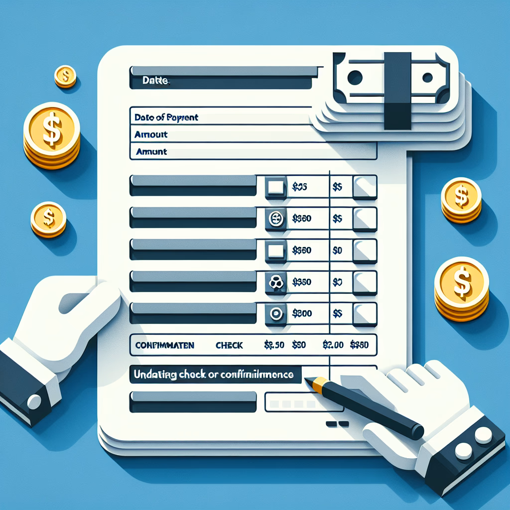 Example of a payment tracking log