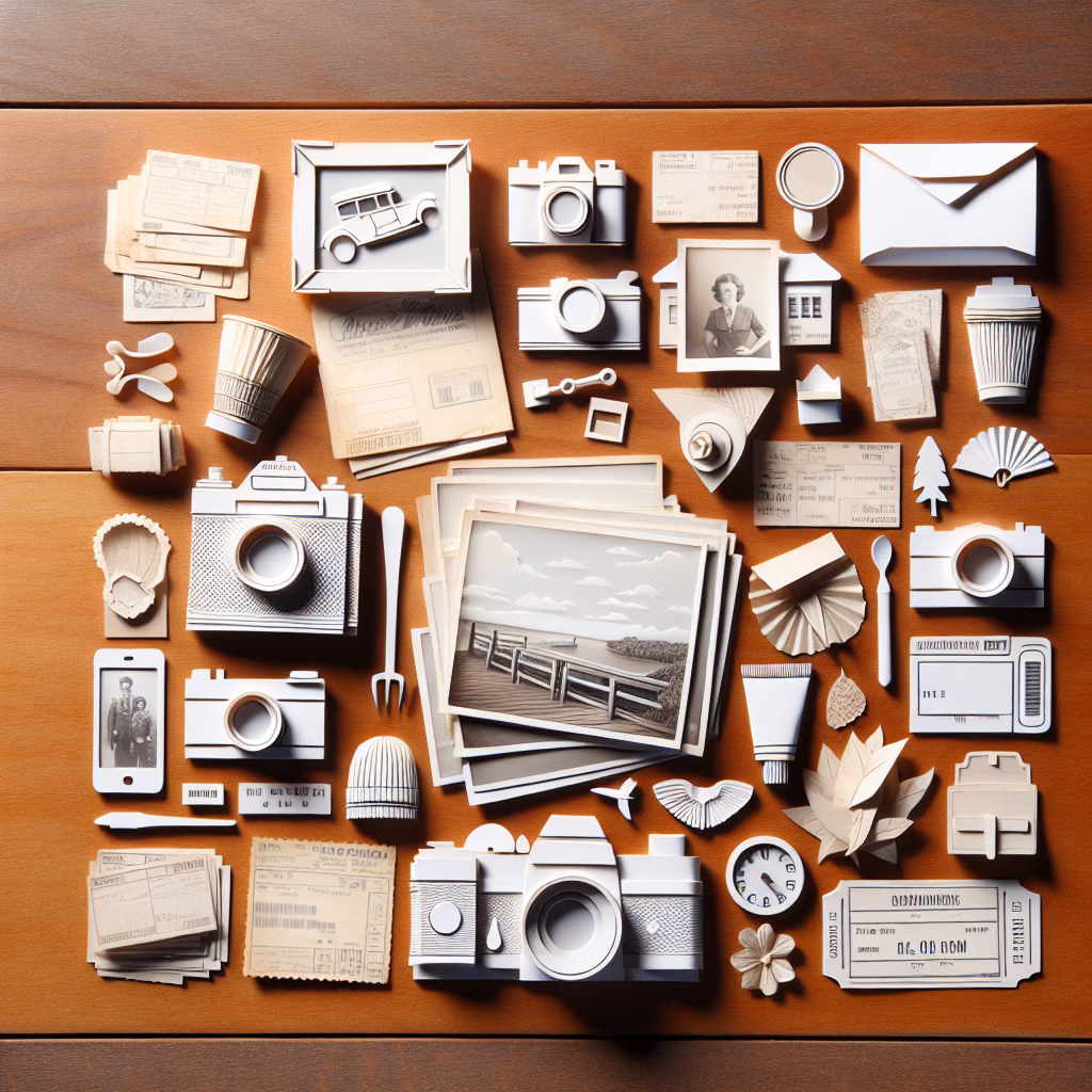 collection of photos and mementos