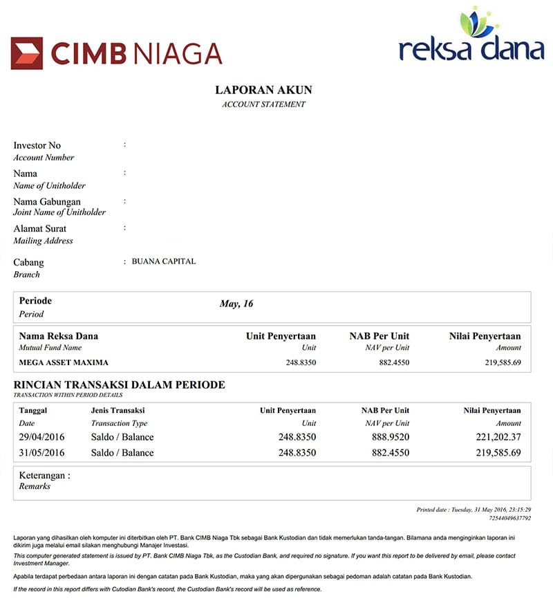 Surat Penjimatan Pembelian Aset